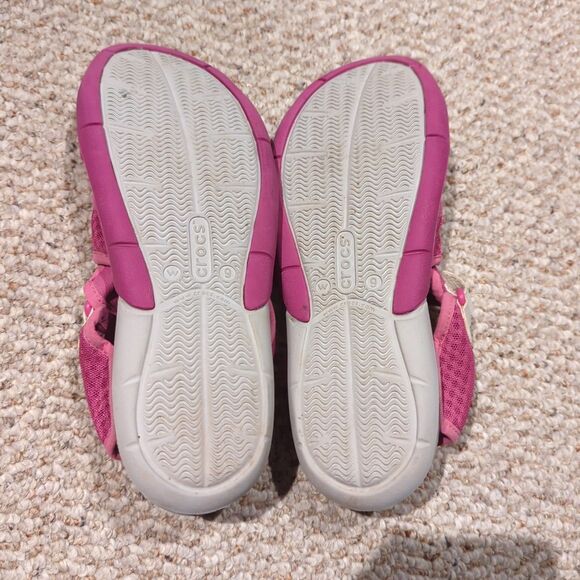 Crocs Swiftwater Mesh Sandals Pink Womens 9 Casual Water Deck Shoes - Picture 6 of 7